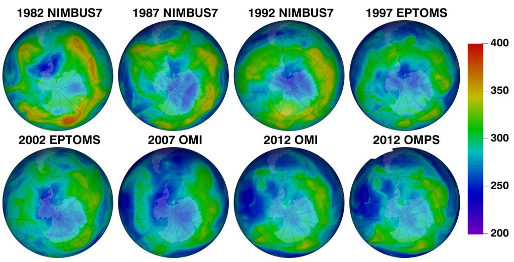 Ozone map over the years